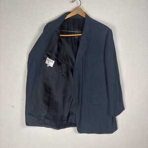 Vtg Margaret Howell Blazer Mens 44R Black Linen Quiet Luxury Made in England